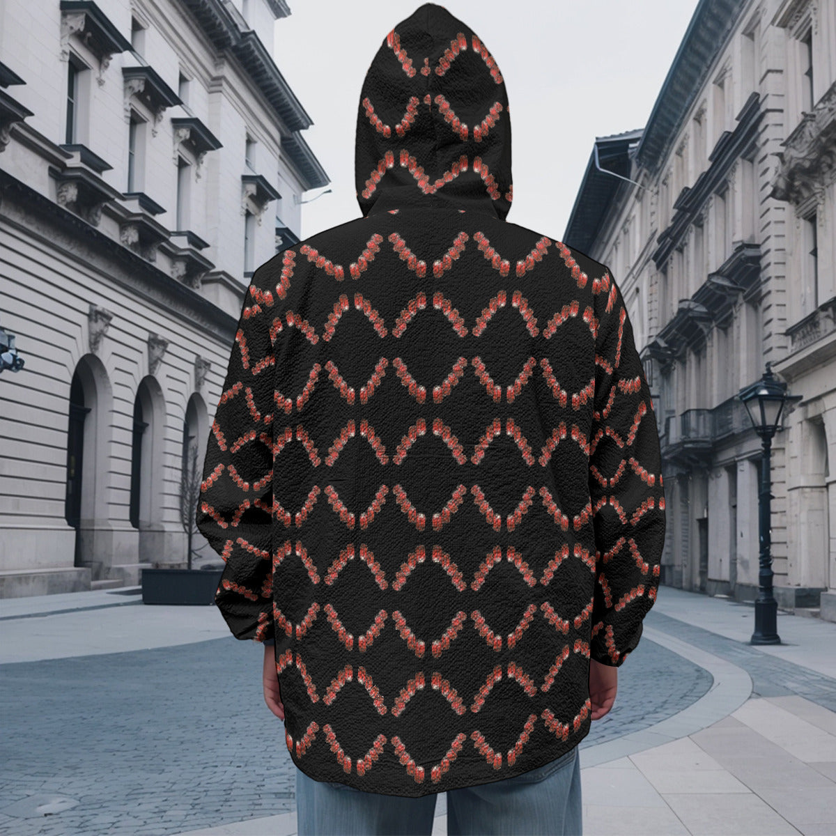All-Over Print Men's Casual Zipper Jacket