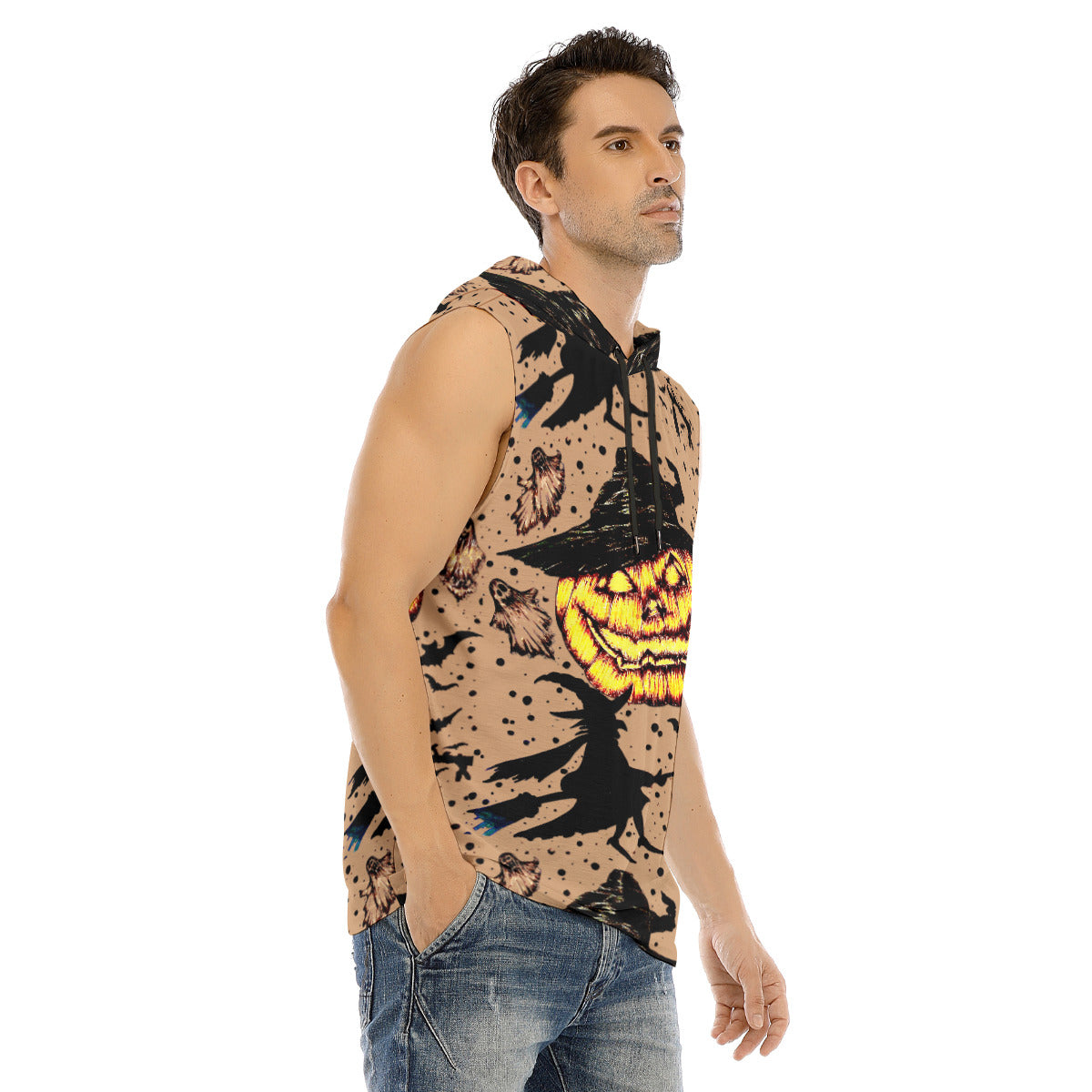 All-Over Print Men's Tank Hooded Vest