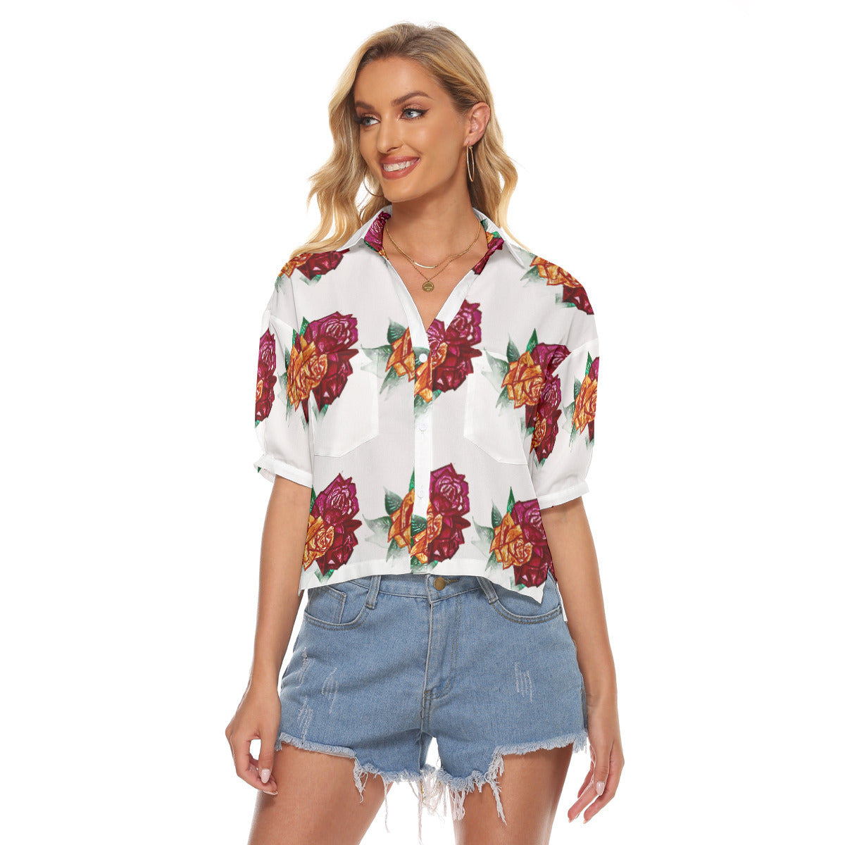 All-Over Print Women's V-neck Shirts