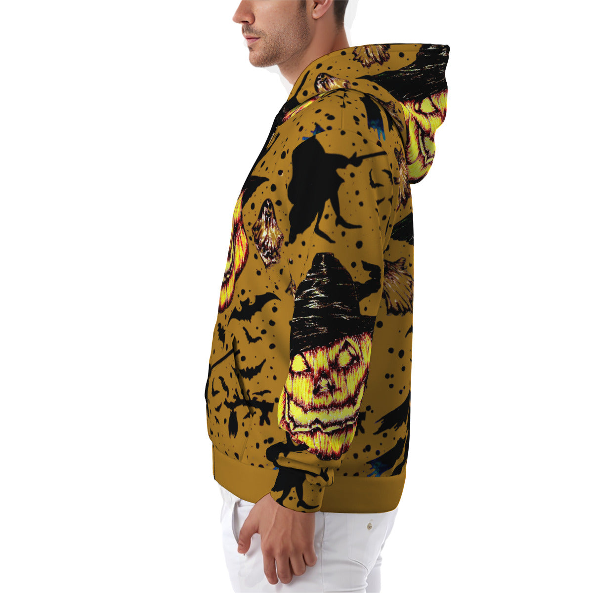 All-Over Print Zip Up Hoodie With Pocket