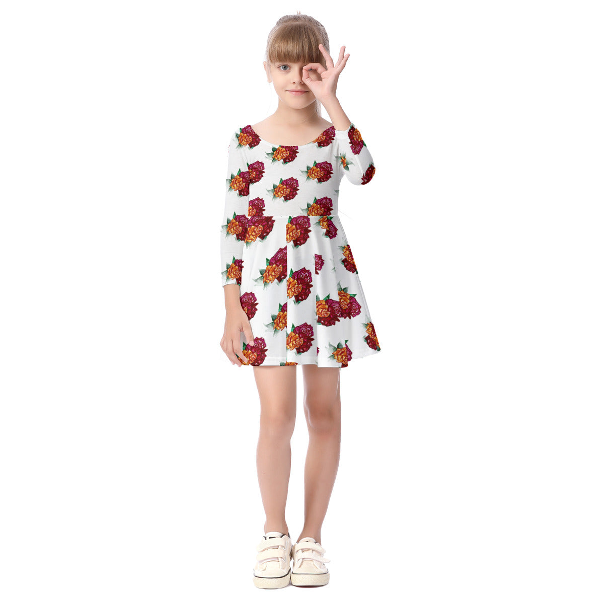 All-Over Print Kid's Long Sleeve Dress