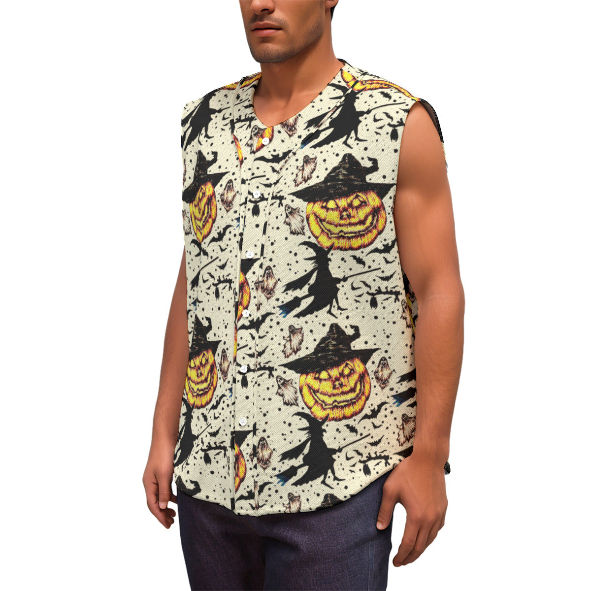 All-Over Print Men's Sleeveless Baseball Jersey