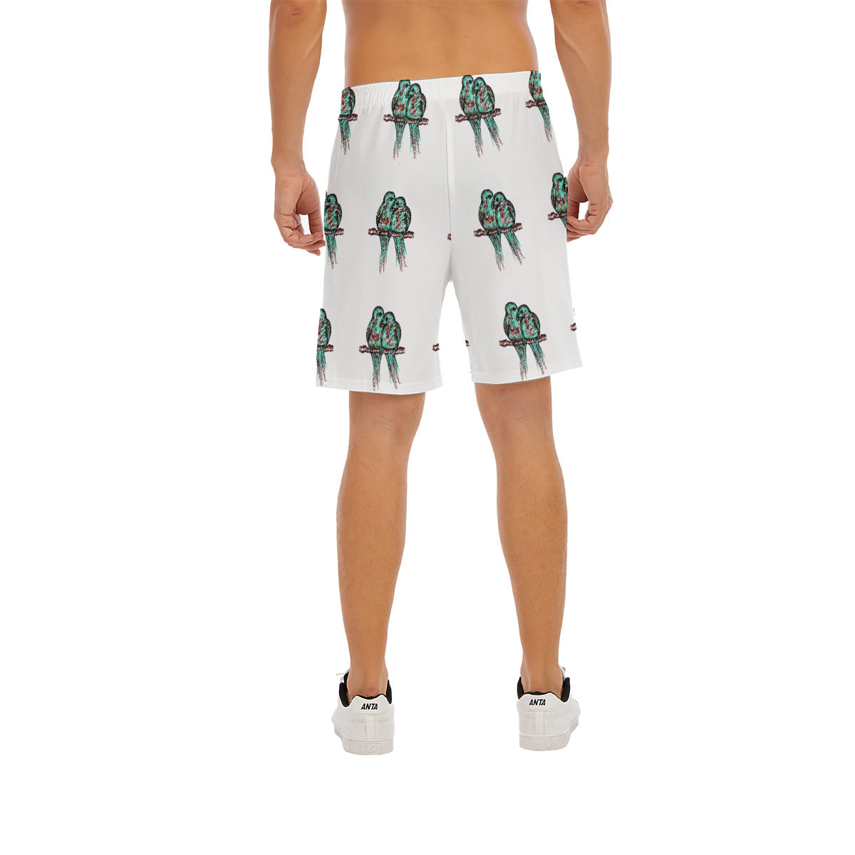 All-Over Print Men's Beach Shorts With Elastic Waist