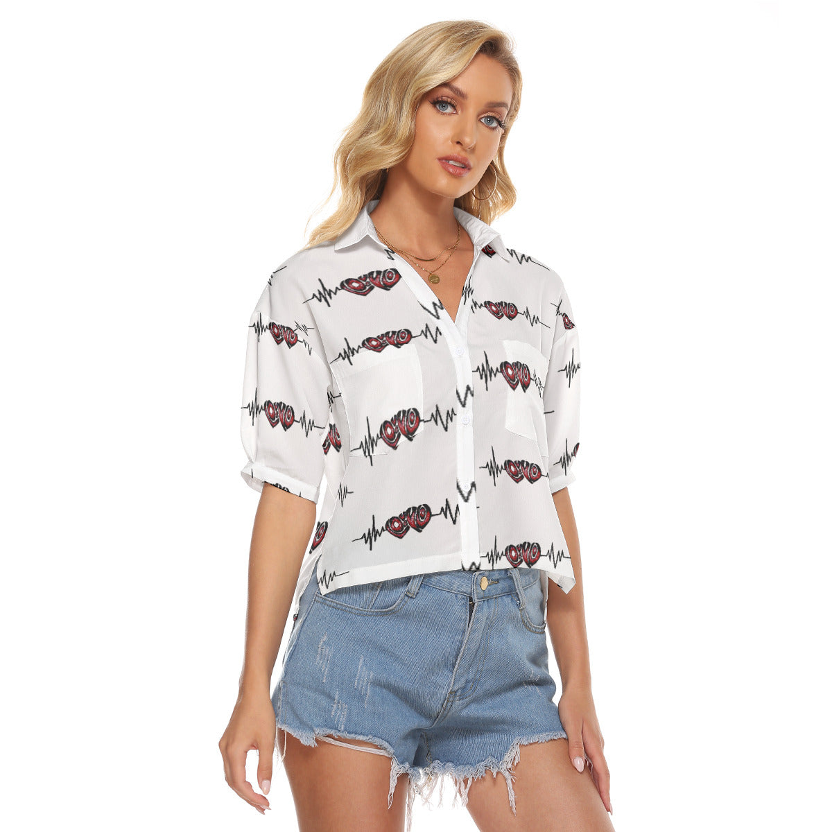 All-Over Print Women's V-neck Shirts