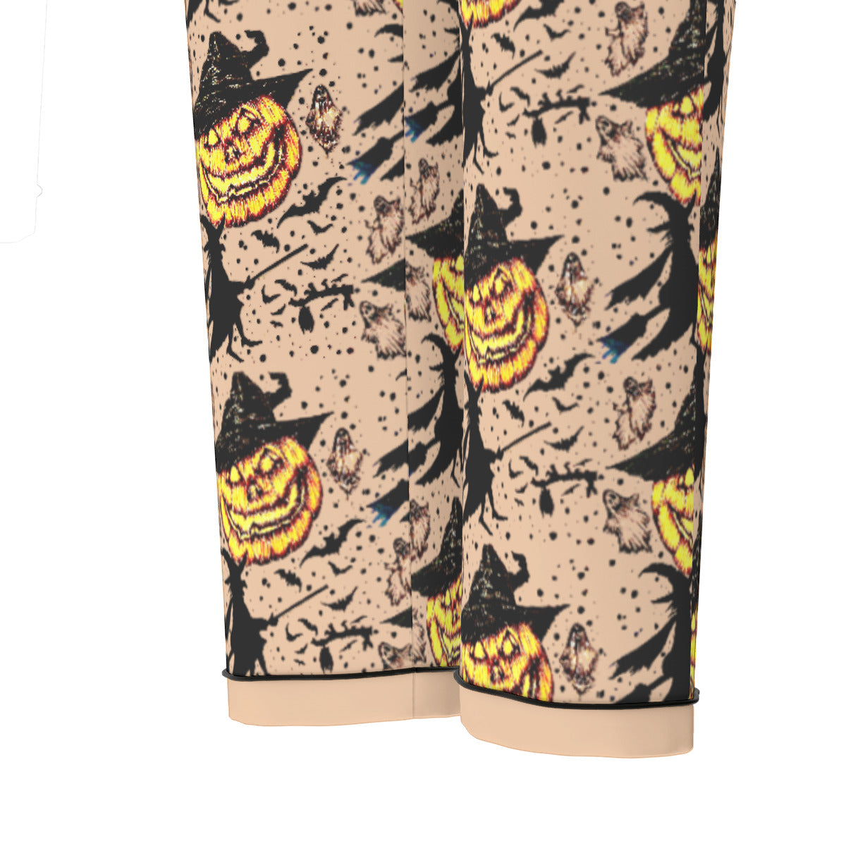 All-Over Print Women's Long Sleeve Pajama Set With Black Contrast Piping