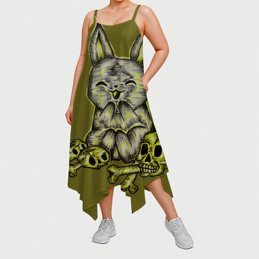 All-Over Print Ladies Spaghetti Strap Maxi Dress