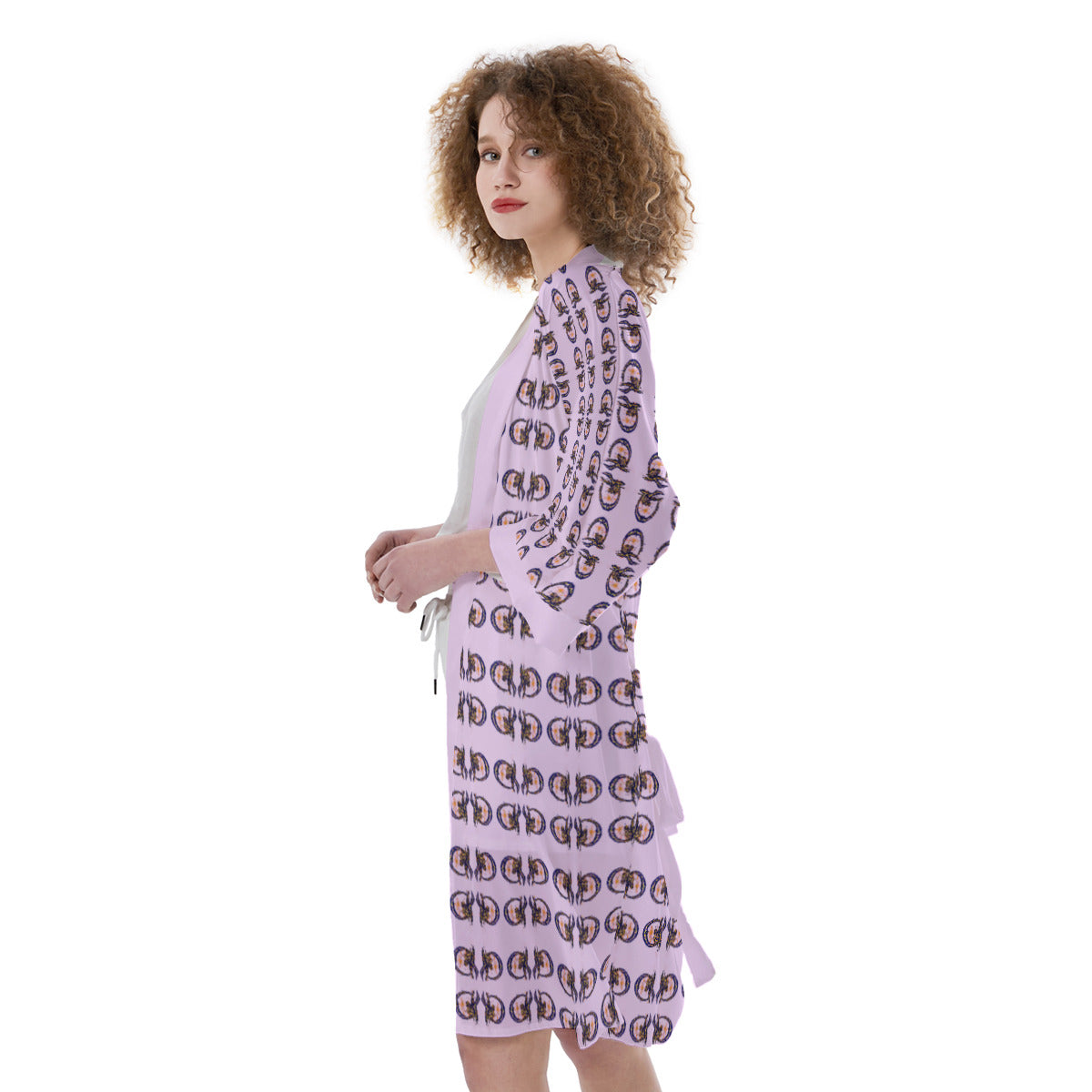 All-Over Print Women's Satin Kimono Robe