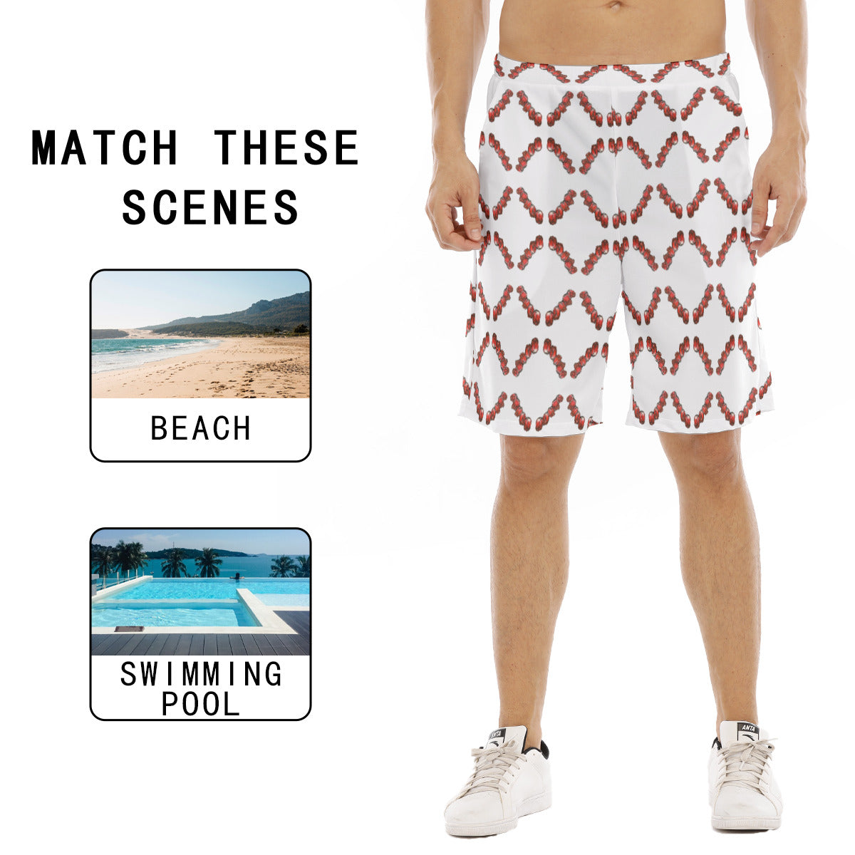 All-Over Print Men's Flat Shorts