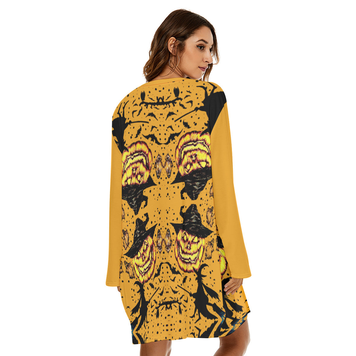 All-Over Print Women's Loose Crew Neck Dress