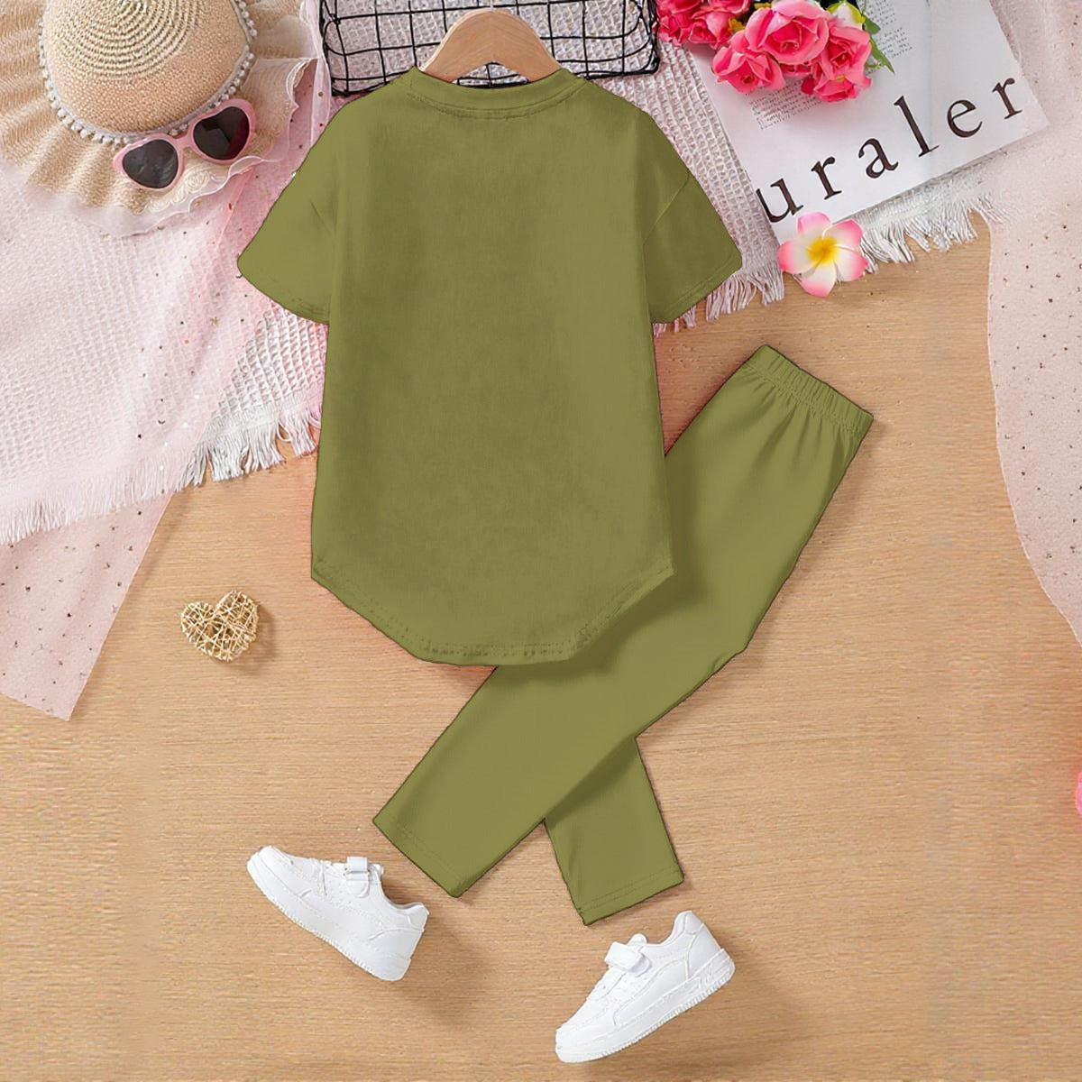 All-Over Print Kids' Casual Top and Pants Set