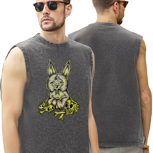 Washed Cotton Sleeveless T-ShirtFor the USA|210GSM Cotton DTF