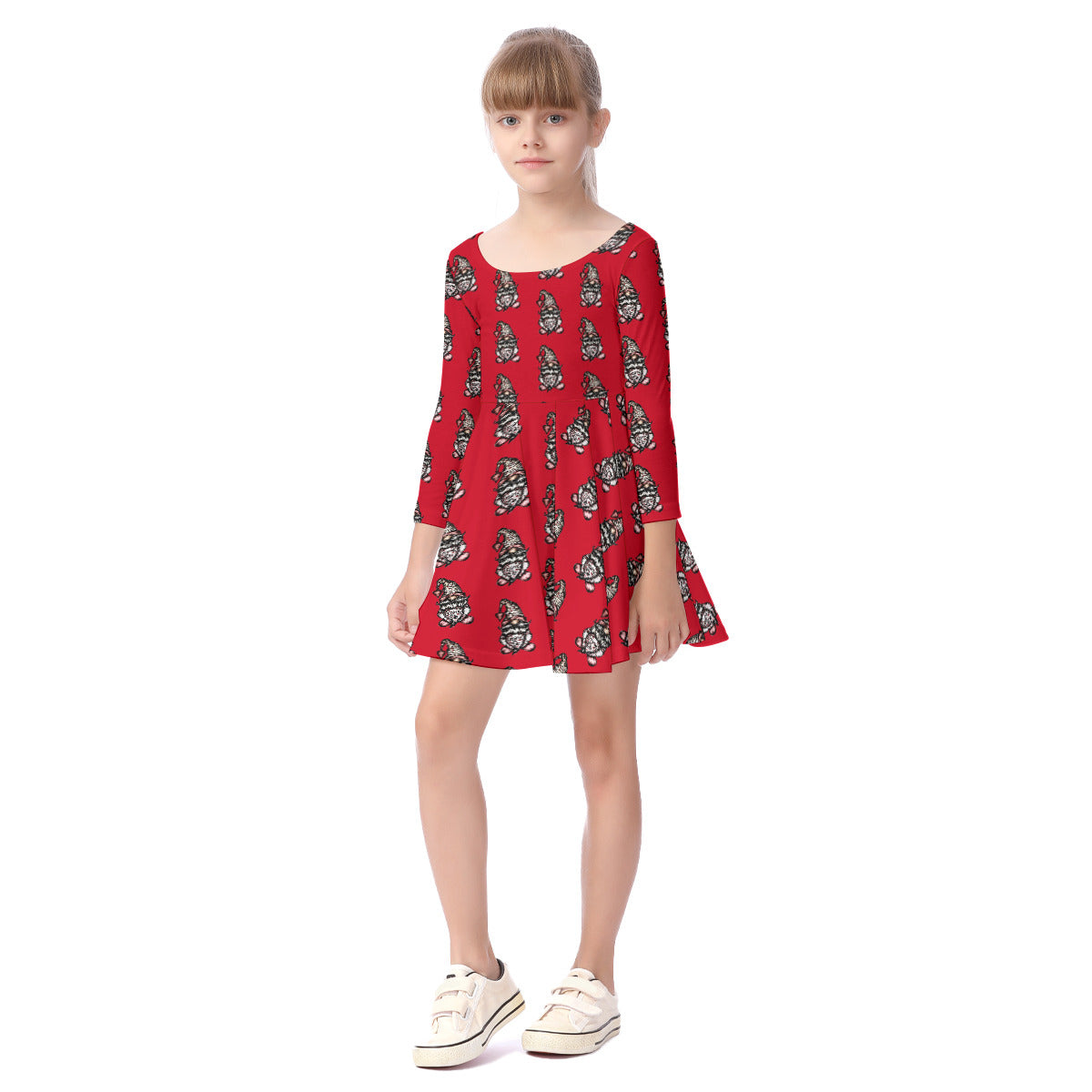 All-Over Print Kid's Long Sleeve Dress