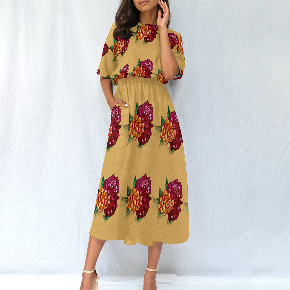 All-Over Print Women's Elastic Waist Dress