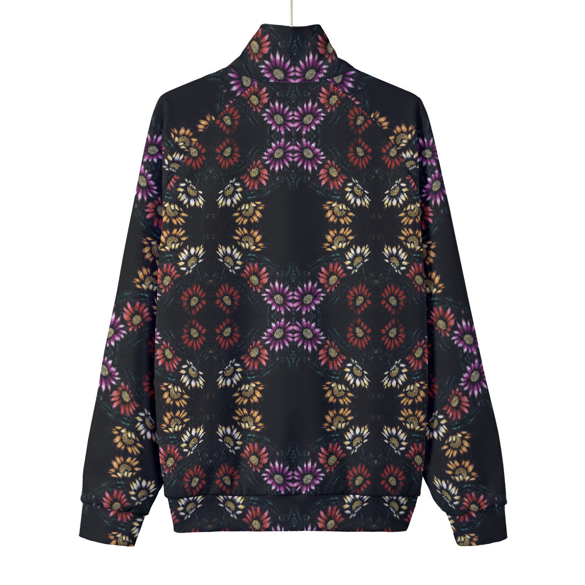 All-Over Print Unisex Stand Collar Black Lining Jacket