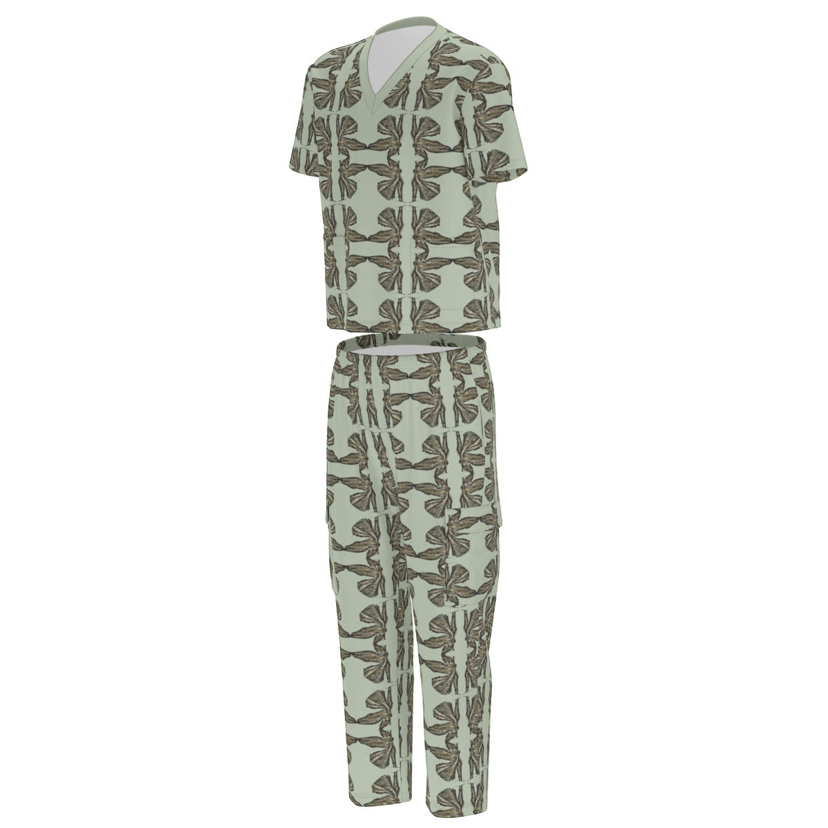 All-Over Print Unisex Scrub Set With Six Pocket