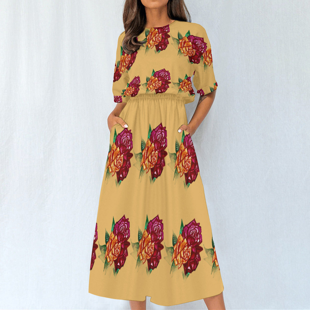 All-Over Print Women's Elastic Waist Dress