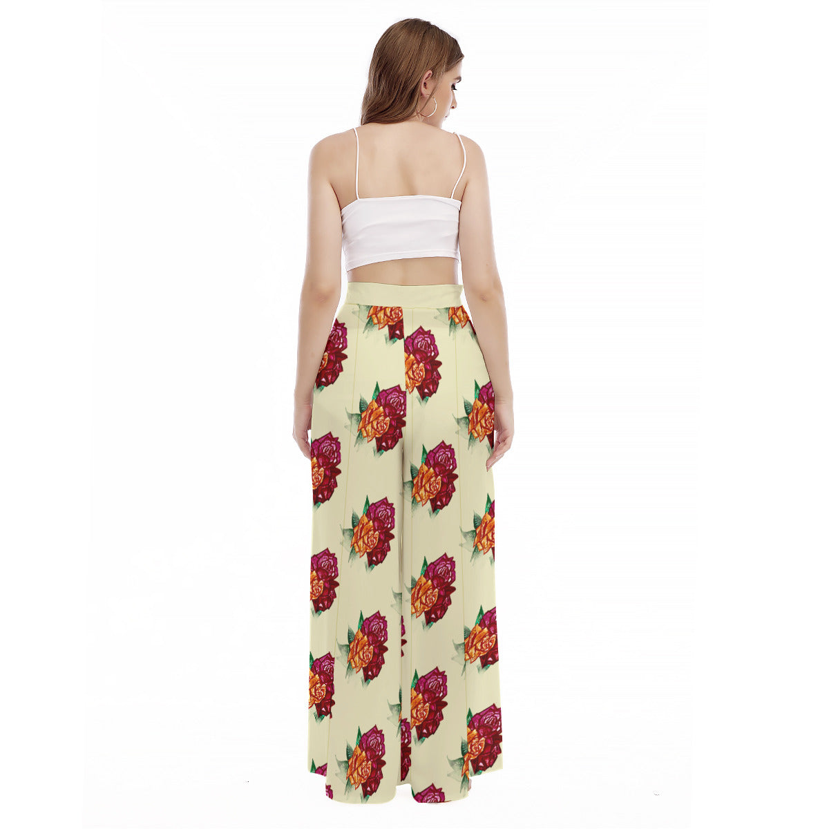 All-Over Print Women's High Waist Wide Leg Trousers