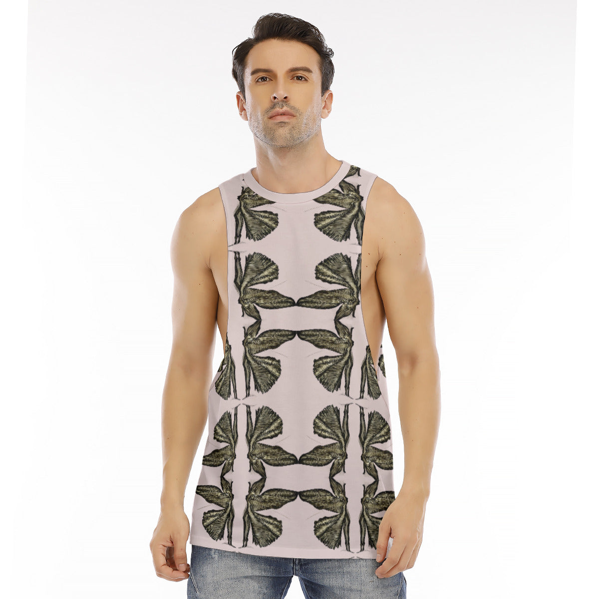 All-Over Print Men's O-neck Long Tank Top