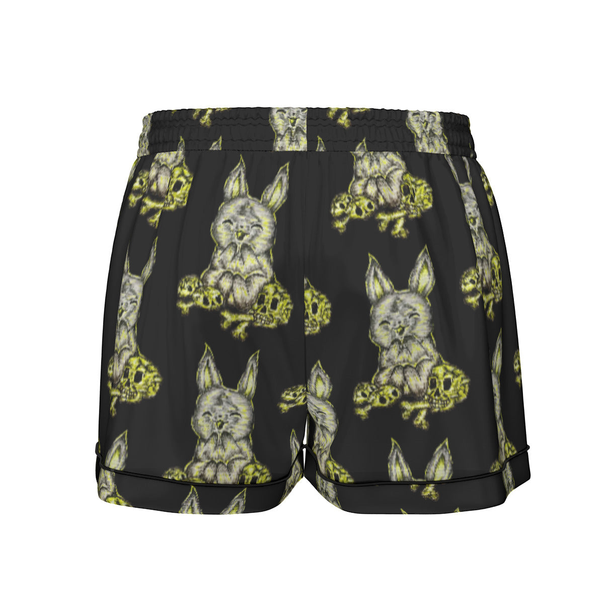 All-Over Print Women's Imitation Silk Pajama Set With Short Sleeve