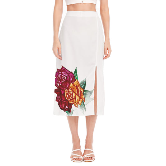 All-Over Print Women's High Slit Long Skirt