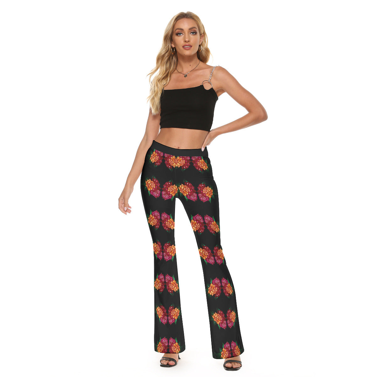 All-Over Print Women's High Elastic Flare Pants
