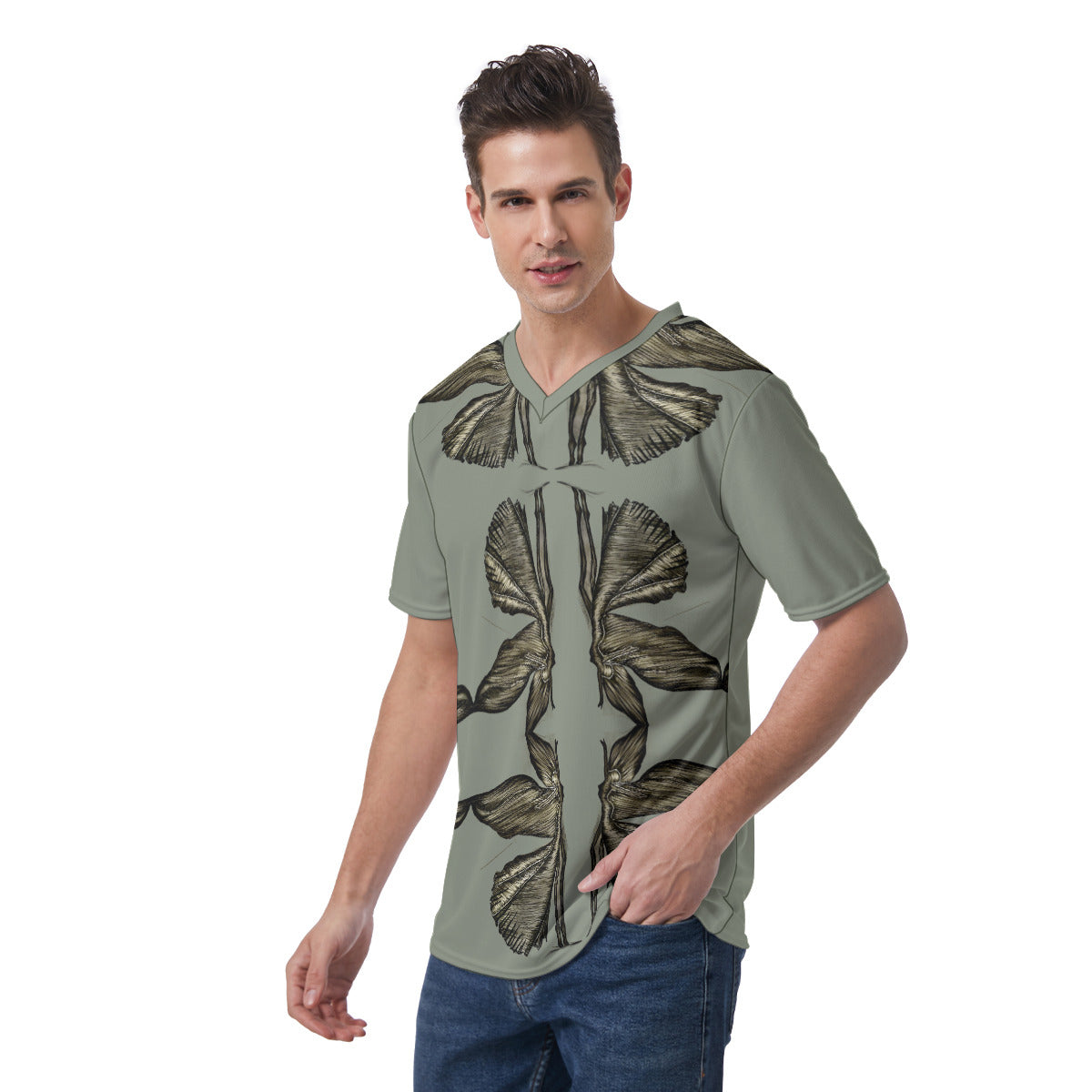 All-Over Print Men's V-Neck T-Shirt