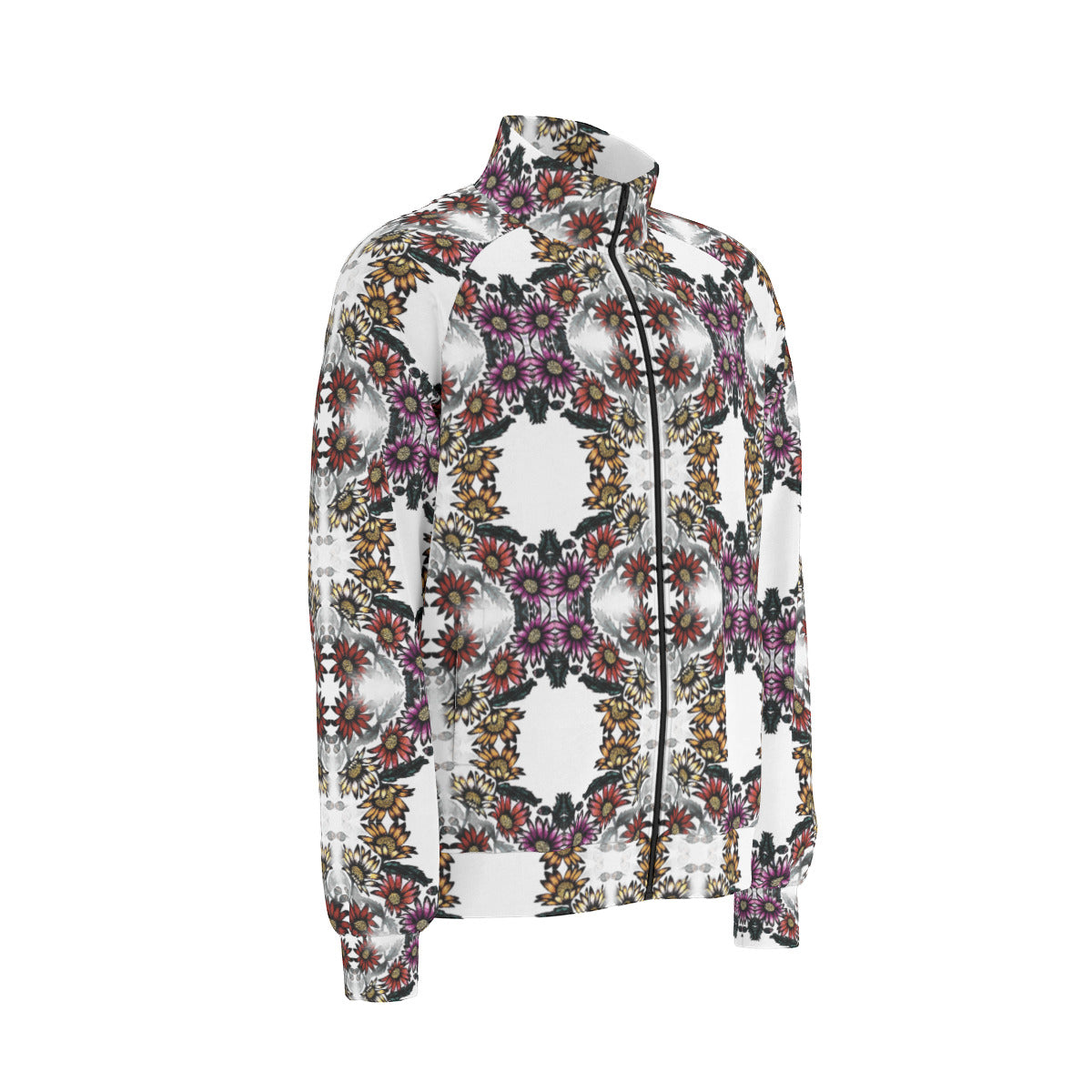 All-Over Print Men's Raglan-Sleeve Stand Collar Jacket