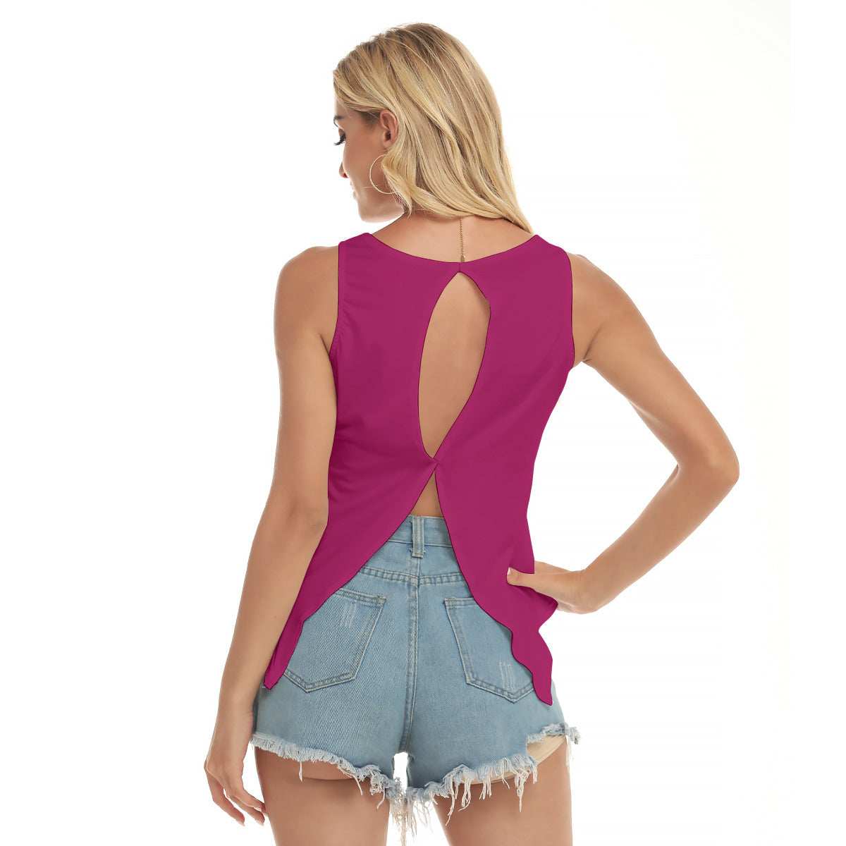 All-Over Print Women's Back Hollow Yoga Top