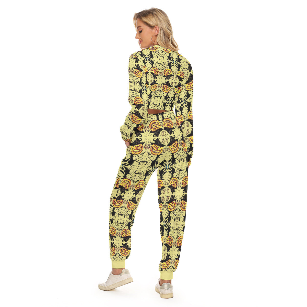 All-Over Print Women's Crop Sweatshirt Suit