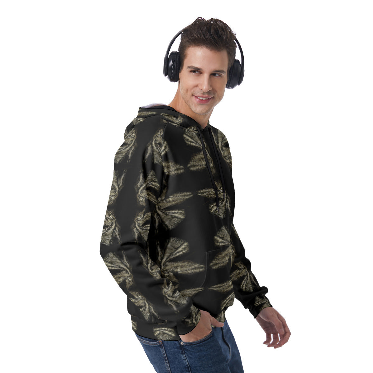 All-Over Print Men's Raglan Pullover Hoodie