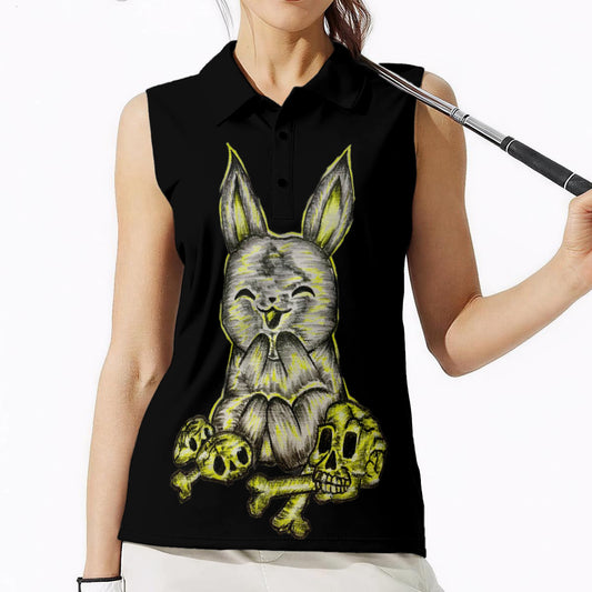 All-Over Print Women's High-Elastic Sleeveless Polo Shirt