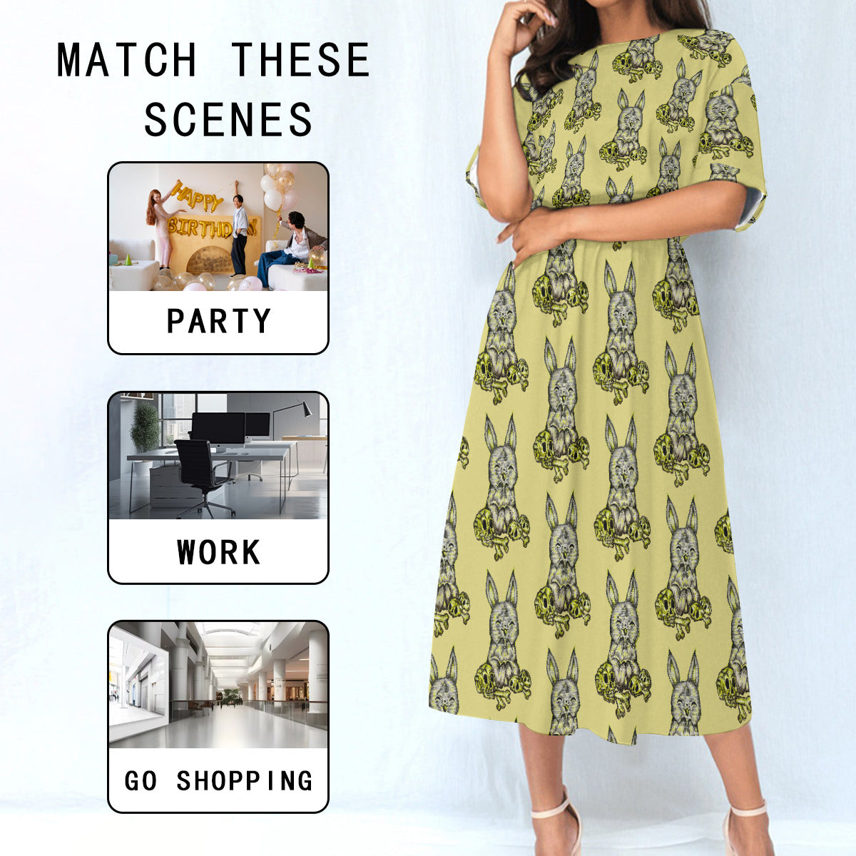 All-Over Print Women's Knee-Length Dress