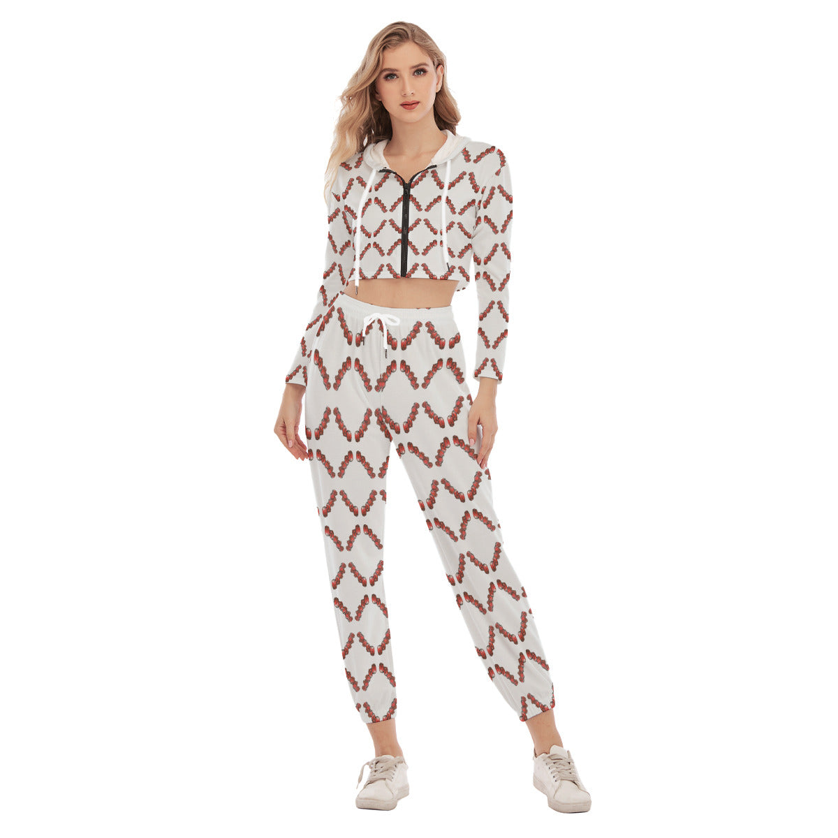 All-Over Print Women's Crop Hoodie Sports Set