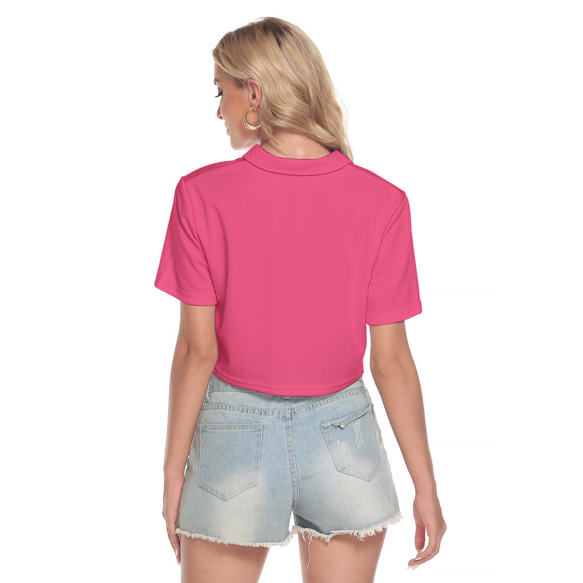 All-Over Print Women's V-neck Short Sleeve Cropped T-shirt