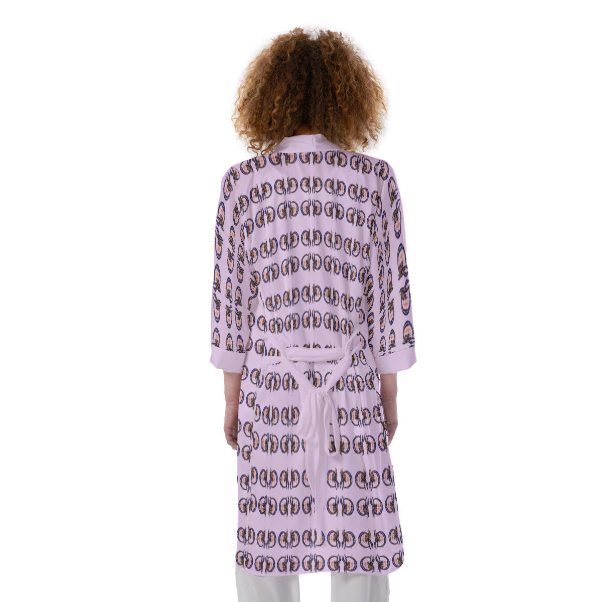 All-Over Print Women's Satin Kimono Robe