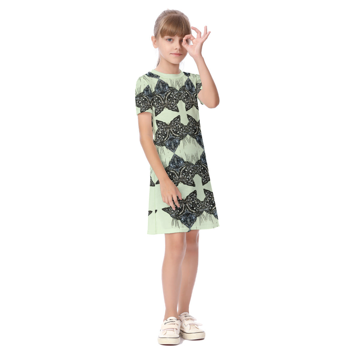 All-Over Print Kid's Short Sleeve Dress