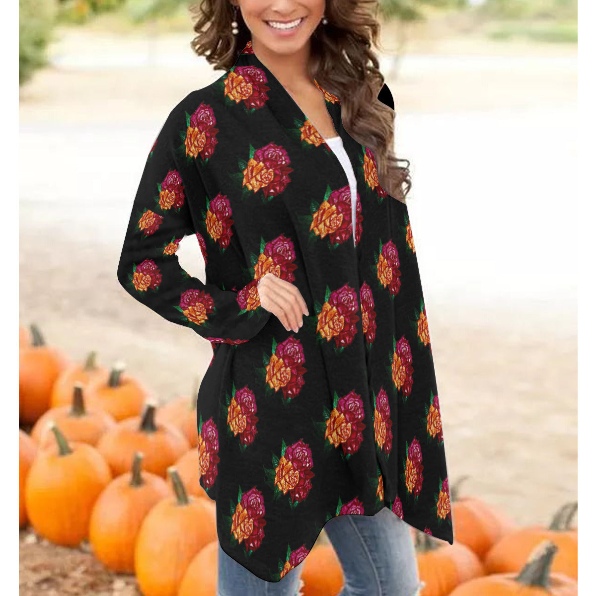 All-Over Print Women's Cardigan With Long Sleeve