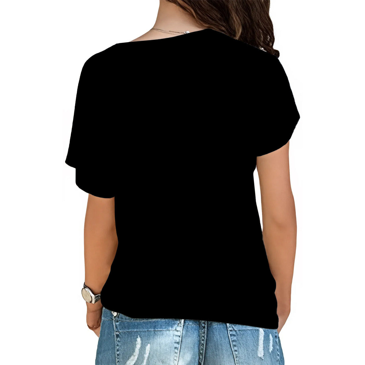 All-Over Print Women's T-shirt With Elastic Band