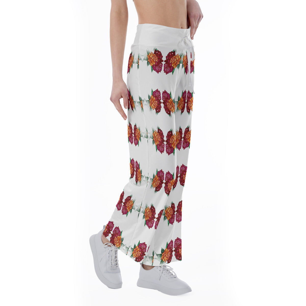 All-Over Print Women's High-waisted Straight-leg Trousers