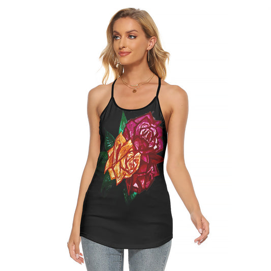 All-Over Print Women's Criss-Cross Open Back Tank Top