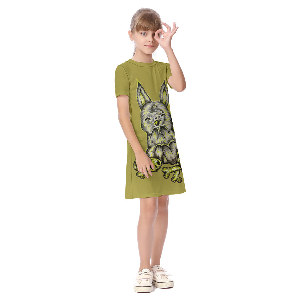 All-Over Print Kid's Short Sleeve Dress