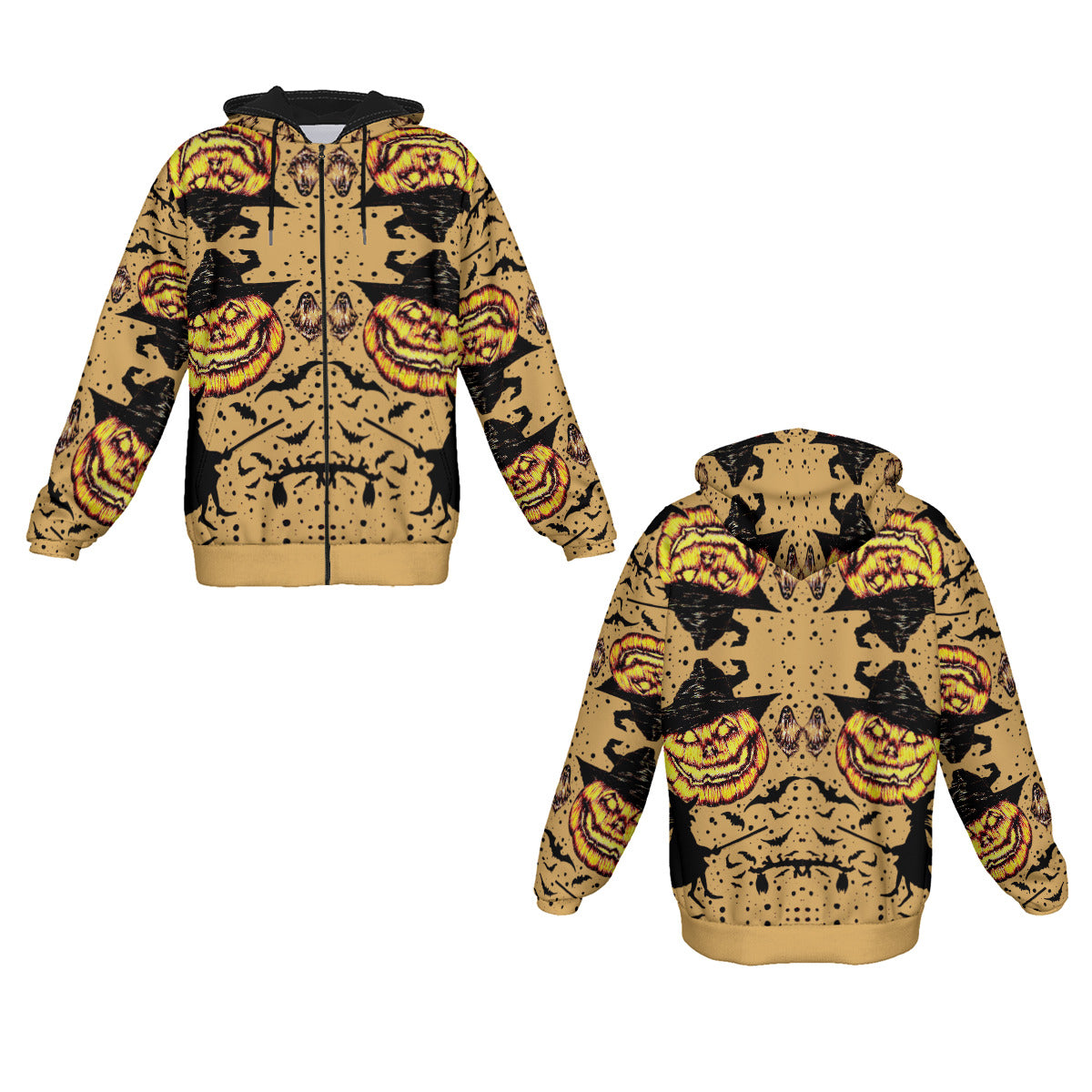 All-Over Print Men's Heavy Fleece Zip Up Hoodie