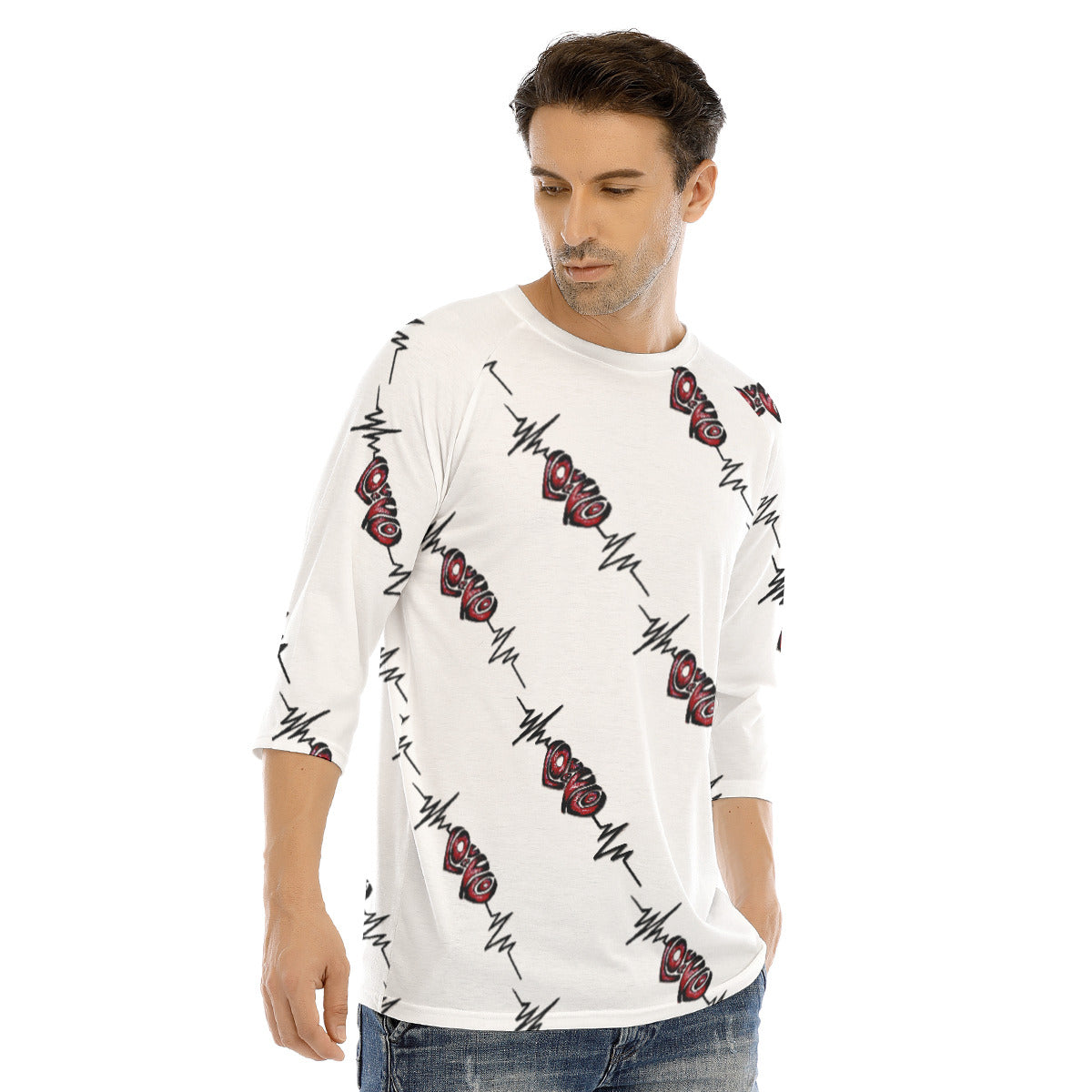 All-Over Print Men's O-neck Raglan Sleeve T-shirt
