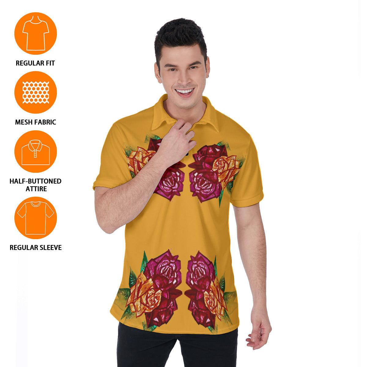 All-Over Print Men's Polo Shirt