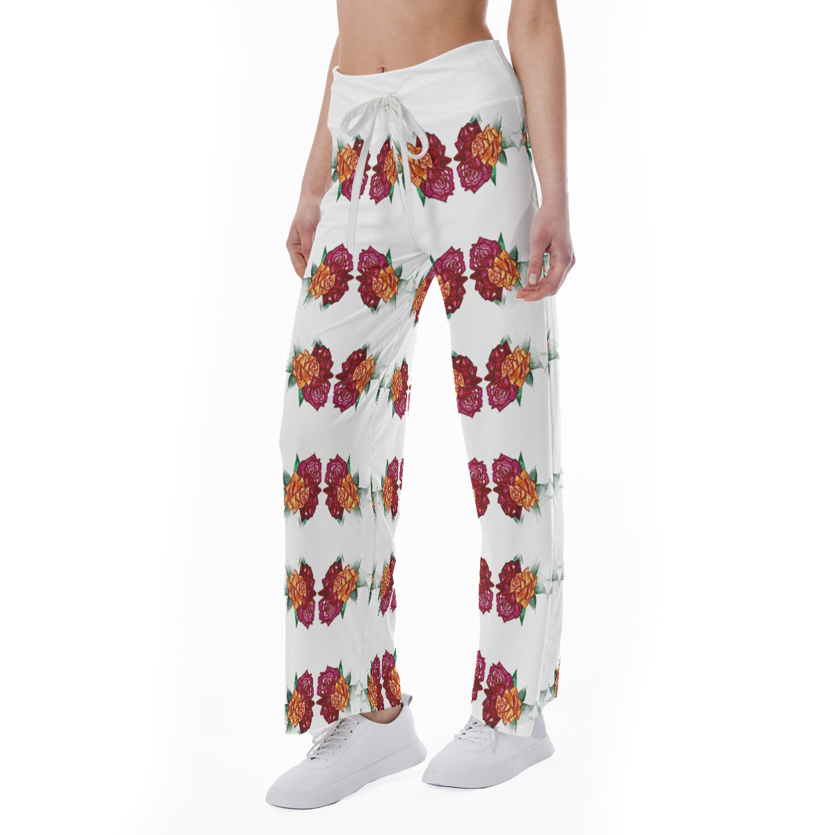All-Over Print Women's High-waisted Straight-leg Trousers