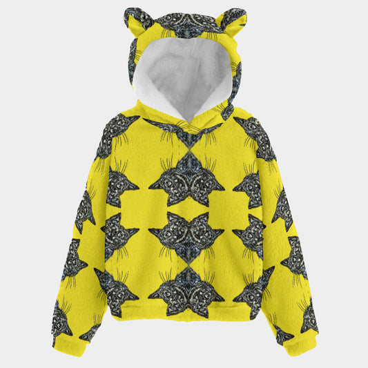 All-Over Print Kid’s Borg Fleece Sweatshirt With Ear