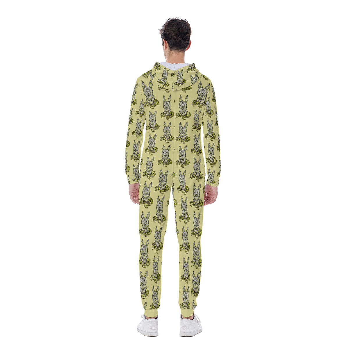 All-Over Print Men's Hooded Jumpsuit