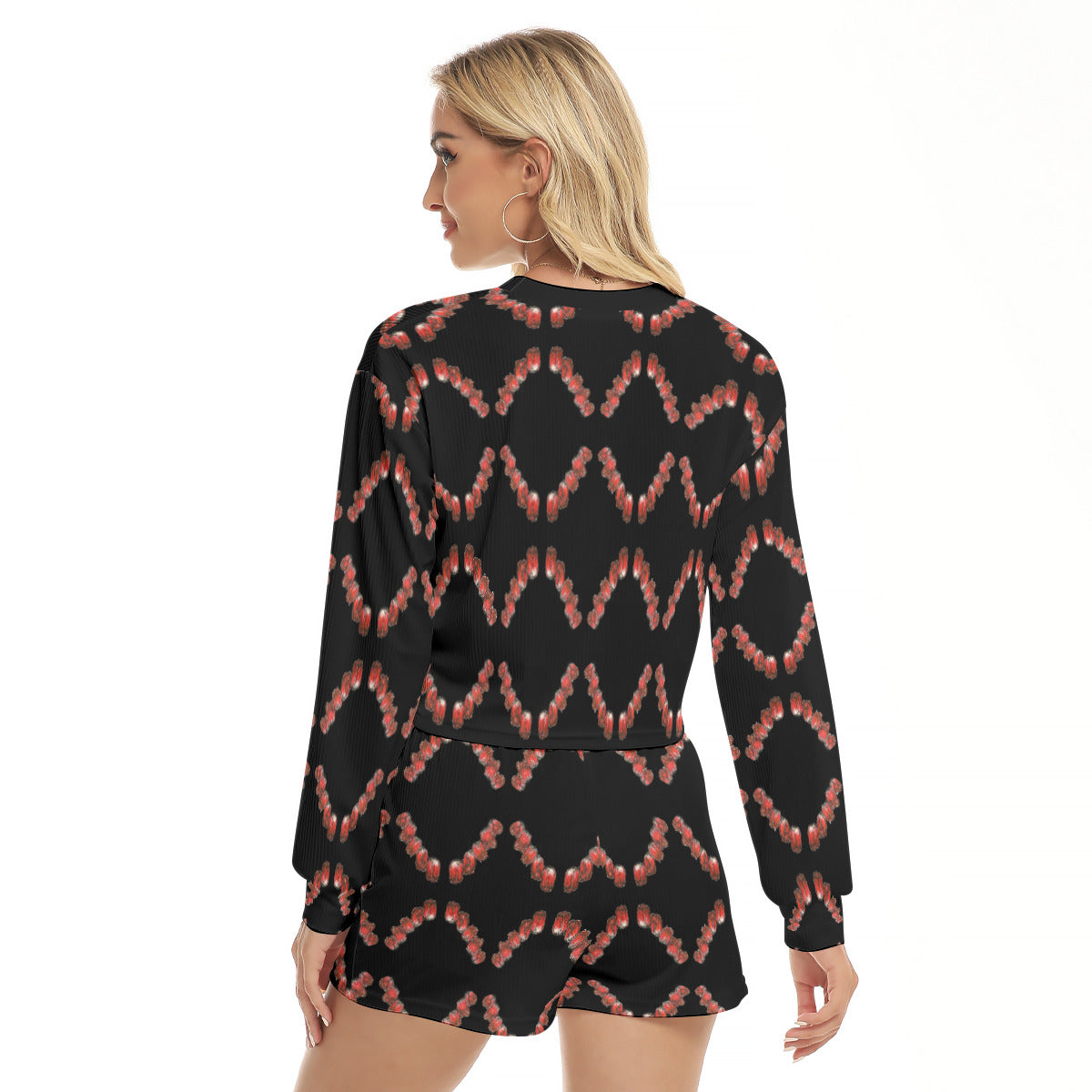 All-Over Print Women's Short Sweatshirt And Pants Suit