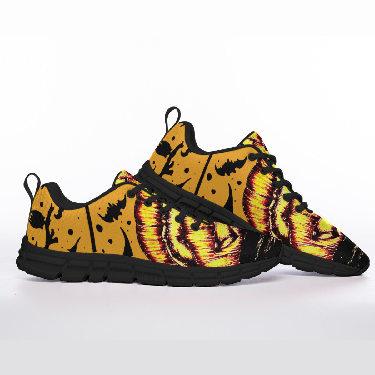 All-Over Print Men's Sports Shoes With Black Sole
