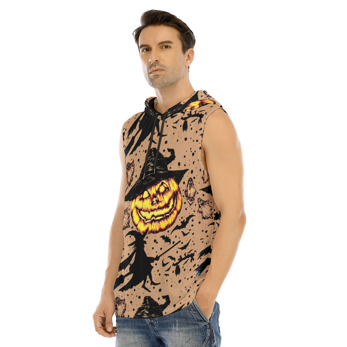 All-Over Print Men's Tank Hooded Vest